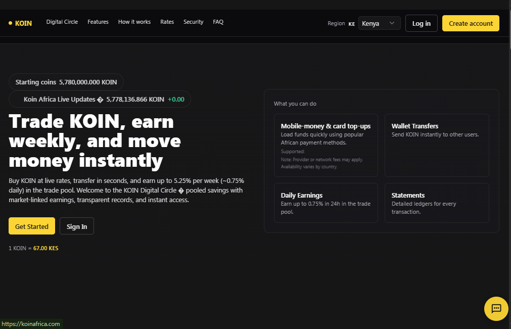 Koinafrica – Digital Token Trading & Wallet Platform